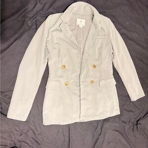 Women's mint green Blazer with Gold Buttons